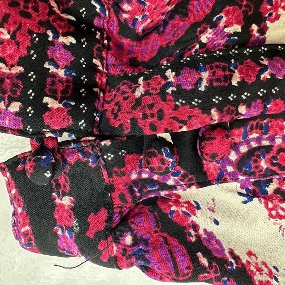 Revolve Gypsy 05 Womens Size M Long Sleeve Boho Dress Pink Red Paisley Silk - Picture 5 of 11